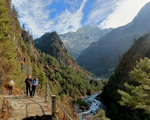 Dhudhkoshi river view a the day trek to namche